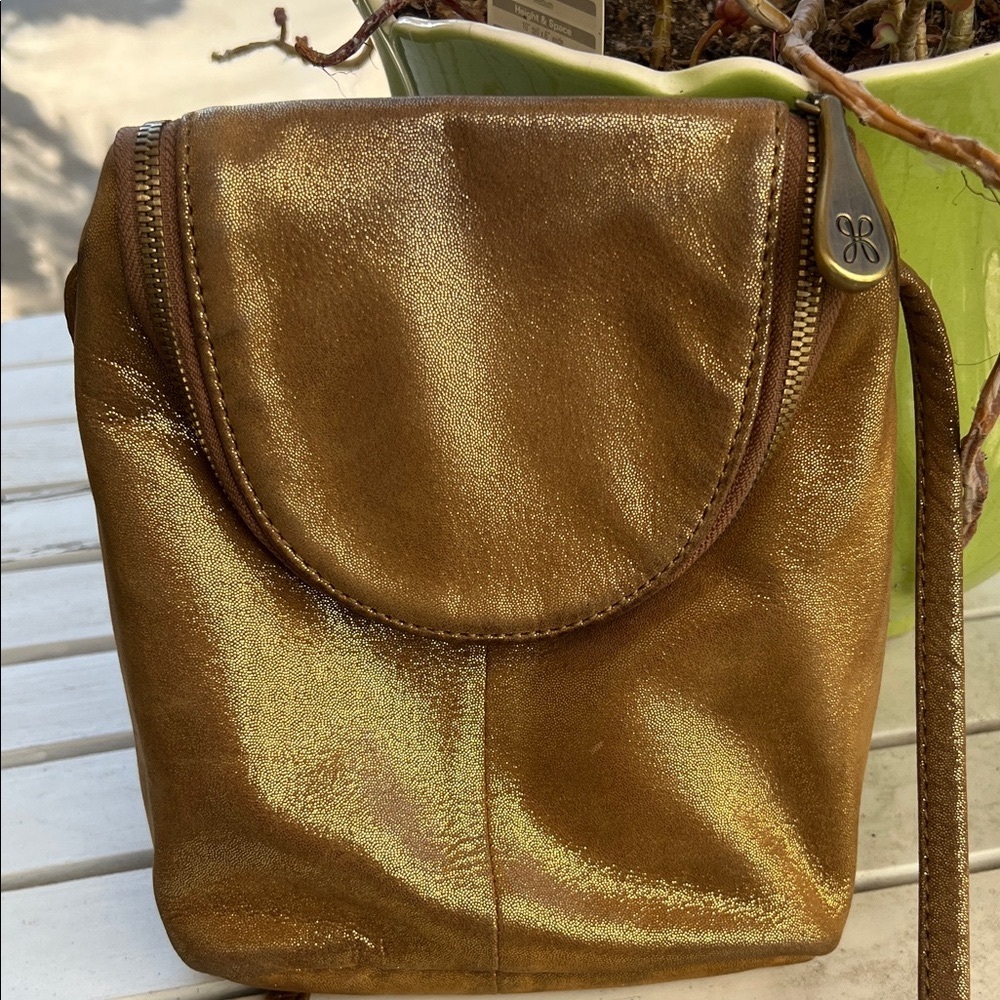 Metallic Bronze Crossbody Bag - Women's Shoulder Bag